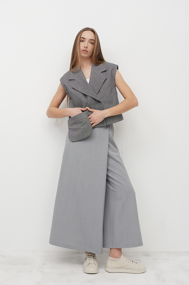 Штани хакама вовна світлий сірий (БР93/2)